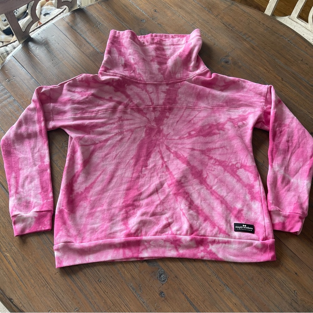 Simply Southern L pink tie dye sweatshirt